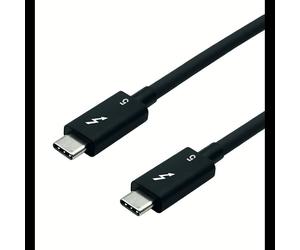 ROLINE Câble Thunderbolt 5 1m 80Gbit/s Noir - Connecteurs Mâle-Mâle, Power Delivery 240W, USB-C DisplayPort Alt Mode, Résolution 7680x4320