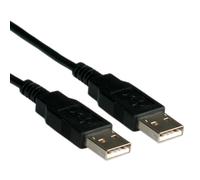ROLINE Câble USB 2.0 A-A Mâle/Mâle 1.8m Noir - Connecteurs USB Type A, Débit max 480 Mbit/s, Longueur 1.8 mètre - Réf: 11.02.8918