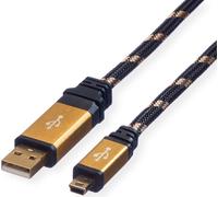 ROLINE Câble USB 2.0 GOLD, type A - 5 broches mini, 3 m