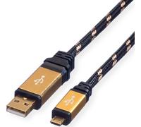 ROLINE Câble USB 2.0 GOLD, type A ST - Micro B ST, 0,8 m