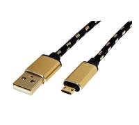 ROLINE Câble USB 2.0 GOLD, type A ST - Micro B ST (réversible), 1,8 m