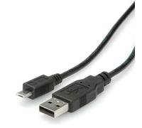 ROLINE Câble USB 2.0 Noir 3m, USB-A Mâle vers Micro-USB B Mâle, 480 Mbit/s, Référence 11.02.8755