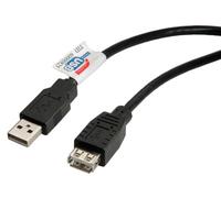 Roline Rallonge de câble USB Type A mâle vers Type A femelle USB 2.0 1,8 m Noir