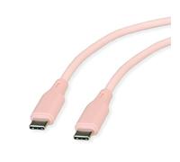 ROLINE câble USB 2.0, Type C-C, St/St, Silicone, 60 W, Rose, 1 m
