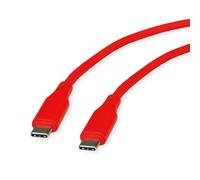 ROLINE câble USB 2.0, Type C-C, St/St, Silicone, 60 W, Rouge, 1 m