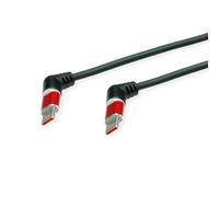 ROLINE Câble USB 2.0, Type-C - Type-C, St/St, Rotation 360°, Noir/Rouge, 2 m