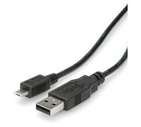 ROLINE Câble USB 2.0 Noir 3m, USB-A Mâle vers Micro-USB B Mâle, 480 Mbit/s, Référence 11.02.8755