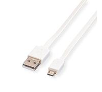 ROLINE Câble USB 2.0, USB A ST - Micro USB B ST, blanc, 1 m