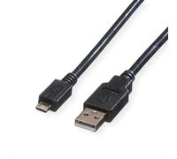 ROLINE Câble USB 2.0, USB A ST - Micro USB B ST, noir, 1,8 m