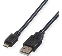 ROLINE Câble USB 2.0, USB A ST - Micro USB B ST, noir, 3 m