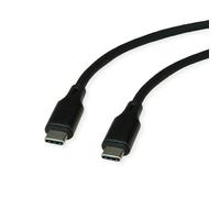 ROLINE Câble USB 2.0 - USB Type-C Mâle vers USB Type-C Mâle - 1 mètre, Noir - Transfert 0.48 Gbit/s, Power Delivery 60W, Connecteurs Droit