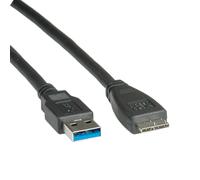 ROLINE Câble USB 3.2 Gen 1 (3.1 Gen 1) A Mâle vers Micro-USB A Mâle, 2m, Noir, 5 Gbit/s (5000 Mbit/s), Réf: 11.02.8874