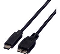 Roline - Câble USB - Micro-USB de type B (M) pour 24 pin USB-C (M) - USB 3.1 - 1 m - noir