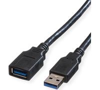 ROLINE Câble USB 3.2 Gen 1, type A-A, ST/BU, noir, 0,8 m