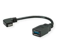 Roline Câble USB 3.2 Gen1 USB-C mâle vers USB-A femelle 0,15 m Noir 11.02.9031
