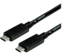 ROLINE Câble USB 3.2 Gen 2, avec PD, C-C, M/M, 4K UHD-1, 10Gbit/s, Emark, 100W, noir, 2 m