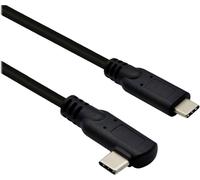 ROLINE Câble USB 3.2 Gen 2x2, avec PD, C-C, M/M, 4K UHD-1, 20Gbit/s, Emark, 100W, 1x coudé à 90°, noir, 1 m