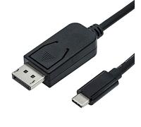 ROLINE Câble USB C DisplayPort v1.2 I Câble adaptateur avec USB 3.1 type C et DP mâle I Résolution 4K 60Hz I noir, 2m