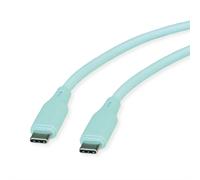 ROLINE Câble USB-C vers USB-C 2.0 Vert 1m, 0.48 Gbit/s, 60W Power Delivery, Connecteurs Mâles Droit, Gaine Silicone, Réf: 11.02.9125
