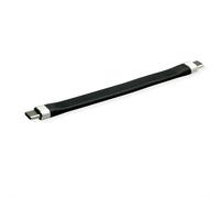 ROLINE Câble USB-C vers USB-C 3.2 Gen 2 (3.1 Gen 2) 0.11m Noir - Connecteurs Mâles, 10 Gbit/s, Power Delivery 20V/3A