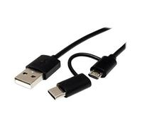 Roline - Câble USB - Micro-USB de type B, 24 pin USB-C (M) pour USB (M) - USB 2.0 - 1 m - noir