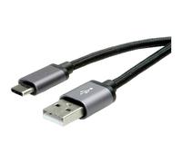 Roline Câble USB USB 2.0 USB-C® mâle, USB-A mâle 3.00 m noir blindé 11.02.9029