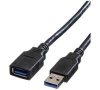 ROLINE Câble USB 3.2 Gen 1 Type A-A, M/F, noir, 0,8 m
