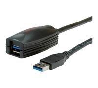 Roline Câble USB Audio Commutateur KVM Répéteur actif USB 3.2 Gen 1 USB-A mâle/femelle 5 m noir