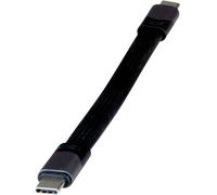 ROLINE USB4 Gen3x2 Kabel, Emark, Flach, C-C, St/St, 40Gbit/s, 100W, Schwarz, 15 cm