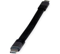 ROLINE Câble USB4 Gen3x2, Emark, plat, C-C, ST/ST, 40Gbit/s, 100W, noir, 15 cm
