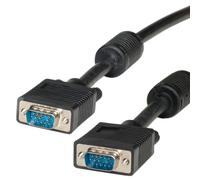 ROLINE Câble VGA HD15 M/M 2.0m Noir - Double Blindage, Noyaux Ferrite, Connecteurs Mâles, 3 Coax RVB, 7 Conducteurs, Référence 11.04.5252