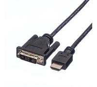 ROLINE Câble Vidéo 1.5m HDMI Type A vers DVI-D Mâle-Mâle Noir - Résolution jusqu'à 1920x1200, Blindage Magnétique - Réf: 11.04.5516