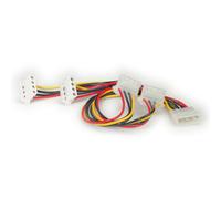 ROLINE Câble Y d'Alimentation Interne 4-Pin Molex Mâle vers 2 x 4-Pin Molex Femelle 0.45m (0.3m/0.15m) 90° Noir/Rouge/Blanc/Jaune