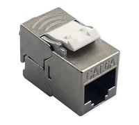 ROLINE Cat.6A (Class EA) Keystone, shielded, tool-free, SLIM, extra short, silver