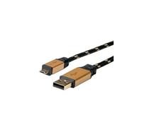 ROLINE GOLD Câble USB 2.0, USB A mâle - Micro USB B mâle, 1,8 m