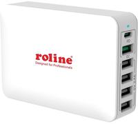 Roline Chargeur USB 60 W 5x USB-A, 1x USB-C® Quick Charge 3.0, Power Delivery blanc intérieure