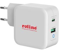 Roline Chargeur USB 65 W 1x USB-A, 1x USB-C® Power Delivery, QC 3.0 blanc intérieure