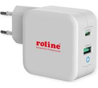 ROLINE Chargeur USB avec prise Euro, 2 ports (Type-A QC3.0, Type-C PD), 65W