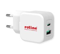ROLINE Chargeur USB avec Prise européenne, 2 Ports (Type-A QC3.0, Type-C PD), 20W
