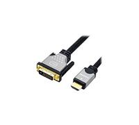 Roline - Cï¿½ble adaptateur - liaison double - DVI-D mï¿½le pour HDMI mï¿½le - 5 m - blindï¿½ - noir / argent - support 4K