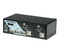ROLINE - Commutateur écran-clavier-souris/USB - 2 x KVM / USB - 1 utilisateur local - de bureau Noir G
