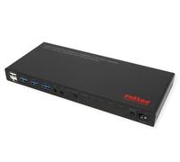 ROLINE Commutateur KVM, HDMI 4K, USB, 1 utilisateur - 4 PC, avec hub USB 3 Ports