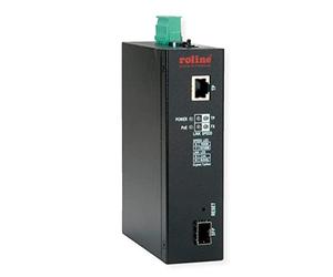ROLINE Convertisseur Industriel Gigabit Ethernet - Fibre Dual Speed 100/1000, avec Fonction PoE