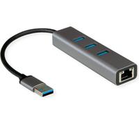 ROLINE Convertisseur USB 3.2 Gen 1 vers Gigabit Ethernet + Hub 3x