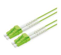 Roline - Cordon de raccordement - LC/UPC multimode (M) pour LC/UPC multimode (M) - 15 m - 2 mm - fibre optique - duplex - 50 / 125 microns - OM5 - sans halogène - citron vert