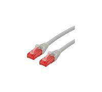 Roline - Cordon de raccordement - RJ-45 (M) pour RJ-45 (M) - 2 m - UTP - CAT 6 - sans halogène, moulé, sans crochet - gris