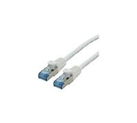 ROLINE Cordon LAN Cat 6A - Component Level - Câble réseau S/FTP Ethernet avec connecteur RJ45 - blanc 0,5 m