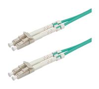 ROLINE Cordon fibre optique LC/LC | câble FO | câble patch OM3 Duplex anti-halogène Low Loss | turquoise 5 m