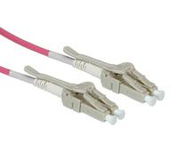 ROLINE Cordon fibre optique LC/LC | câble FO | câble patch OM4 Duplex Low Loss en violet | 0,5 m