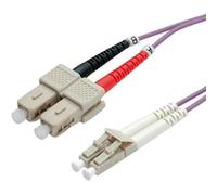 ROLINE Cordon fibre optique LC/SC | câble FO | câble patch OM4 Duplex en violet | 0,5 m